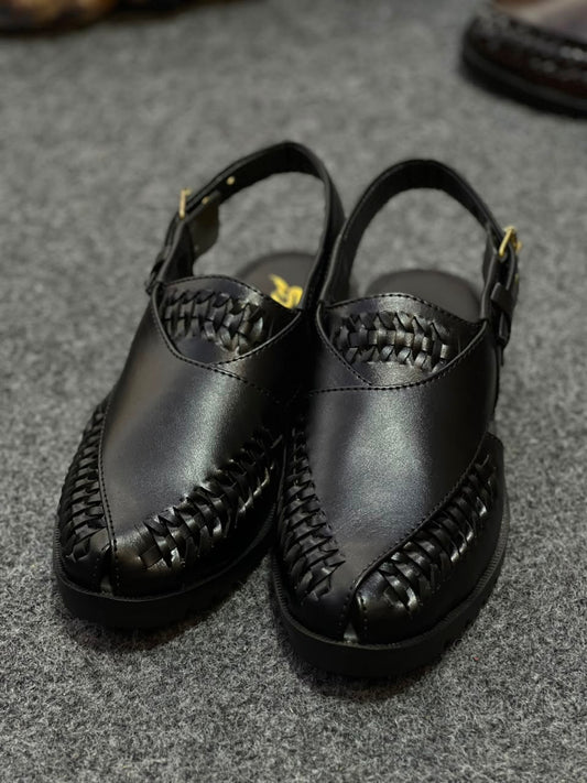 Premium Handcrafted Peshawari Chappal | Soft Leather | Black & Brown |