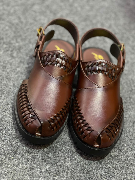 Premium Handcrafted Peshawari Chappal | Soft Leather | Black & Brown |